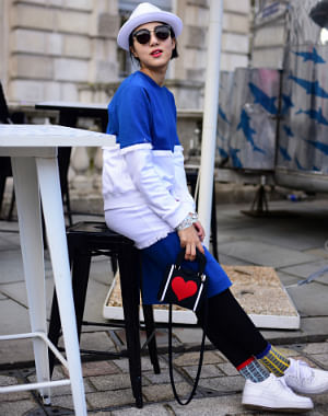 london fashion week street style BLUE 9